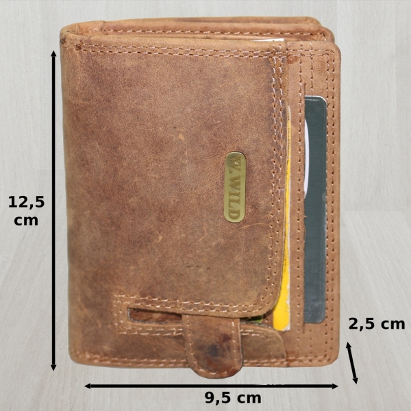 flevado Geldbörse Unisex Damen Herren Echt Leder RFID Schutz Hellbraun